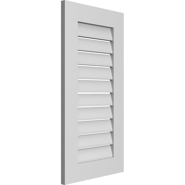 Vertical Surface Mount PVC Gable Vent: Functional, W/ 3-1/2W X 1P Standard Frame, 18W X 34H